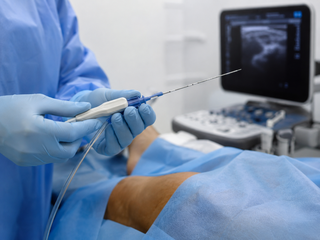 Board-certified vein specialist performing minimally invasive vein procedure in Albuquerque, New Mexico.