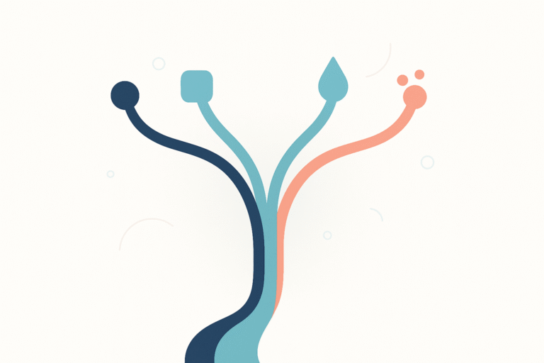 Illustration of a single path branching into four treatment paths, representing the choice between laser, radiofrequency, VenaSeal, and Varithena for varicose veins